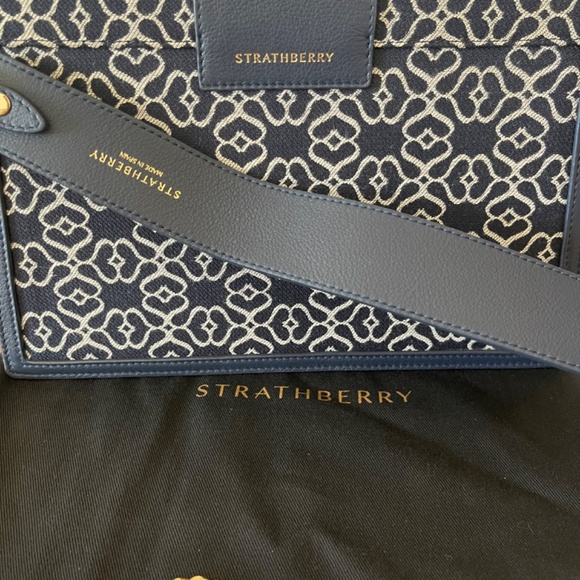 Strathberry Crescent Shoulder Leather & Monogram Bag - Picture 4 of 6